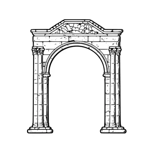 Ancient Ruins Silhouette SVG Design | SVG Files for Cricut & Print