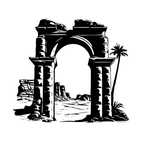 Ancient Ruins Silhouette SVG Design | SVG Files for Cricut & Print