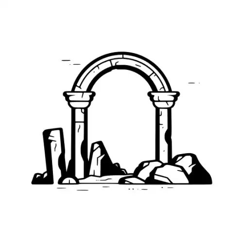 Ancient Ruins Silhouette SVG Design | SVG Files for Cricut & Print