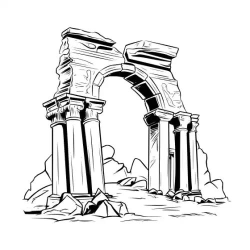 Ancient Ruins Silhouette SVG Design | SVG Files for Cricut & Print