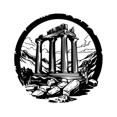 Ancient Ruins Silhouette SVG Design | SVG Files for Cricut & Print