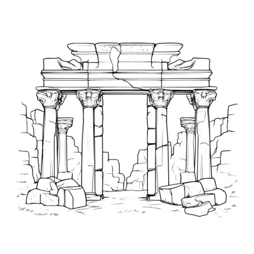 Ancient Ruins Silhouette SVG Design | SVG Files for Cricut & Print