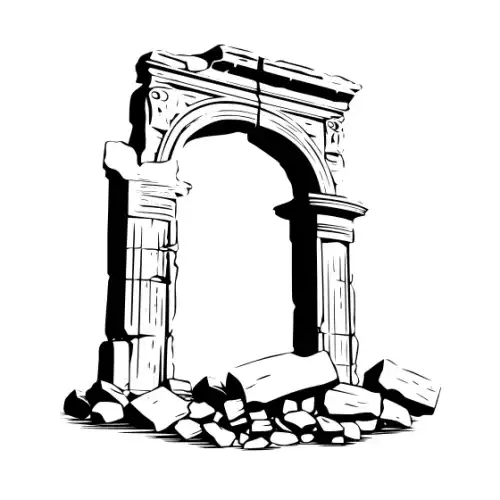 Ancient Ruins Silhouette SVG Design | SVG Files for Cricut & Print