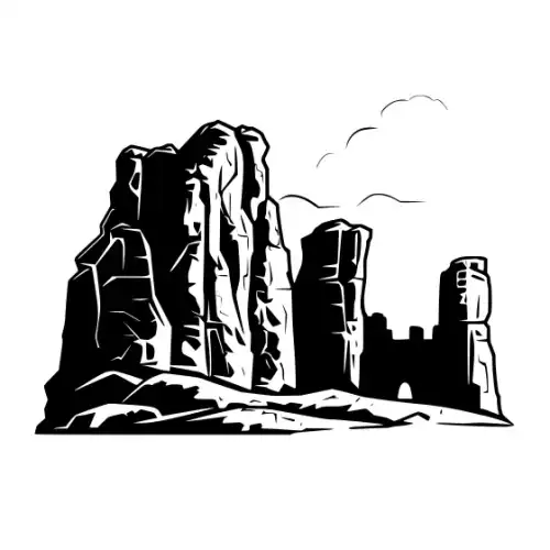 Ancient Ruins Silhouette SVG Design | SVG Files for Cricut & Print