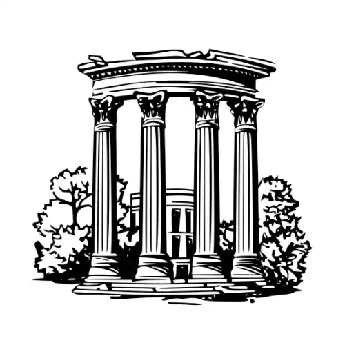 Ancient Ruins Silhouette SVG Design | SVG Files for Cricut & Print