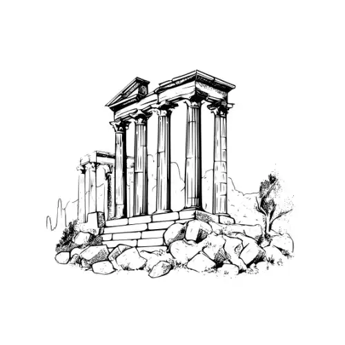 Ancient Ruins Silhouette SVG Design | SVG Files for Cricut & Print