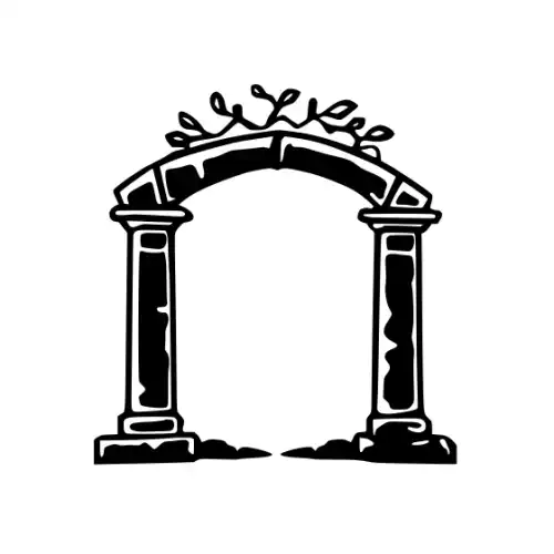 Ancient Ruins Silhouette SVG Design | SVG Files for Cricut & Print