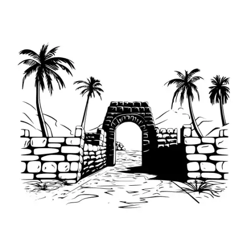 Ancient Ruins Silhouette SVG Design | SVG Files for Cricut & Print