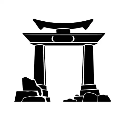 Ancient Ruins Silhouette SVG Design | SVG Files for Cricut & Print