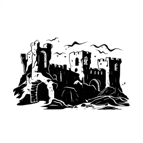 Ancient Ruins Silhouette SVG Design | SVG Files for Cricut & Print