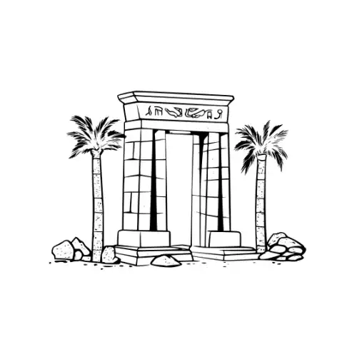 Ancient Ruins Silhouette SVG Design | SVG Files for Cricut & Print