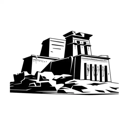 Ancient Ruins Silhouette SVG Design | SVG Files for Cricut & Print