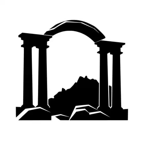 Ancient Ruins Silhouette SVG Design | SVG Files for Cricut & Print