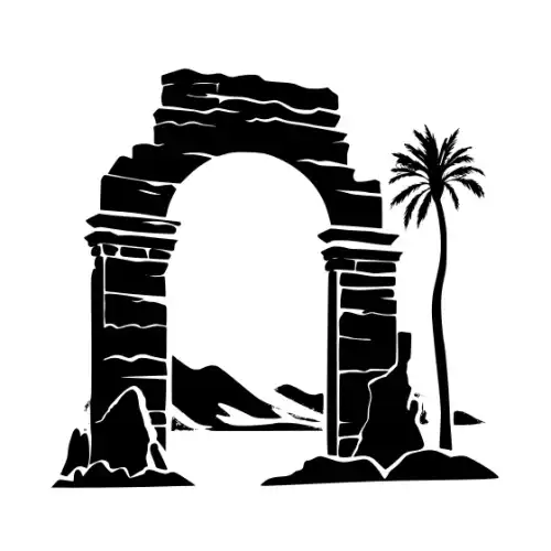 Ancient Ruins Silhouette SVG Design | SVG Files for Cricut & Print