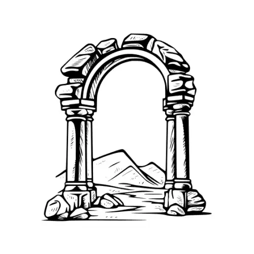 Ancient Ruins Silhouette SVG Design | SVG Files for Cricut & Print