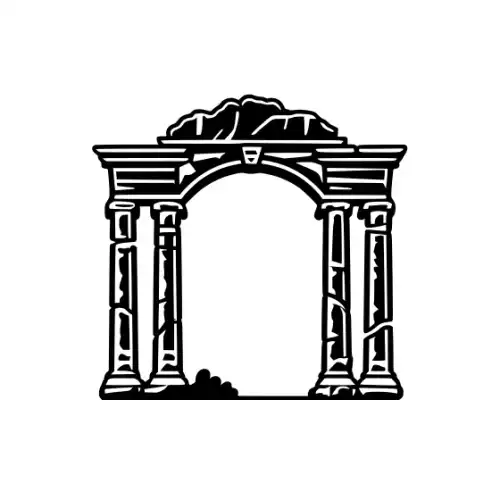 Ancient Ruins Silhouette SVG Design | SVG Files for Cricut & Print