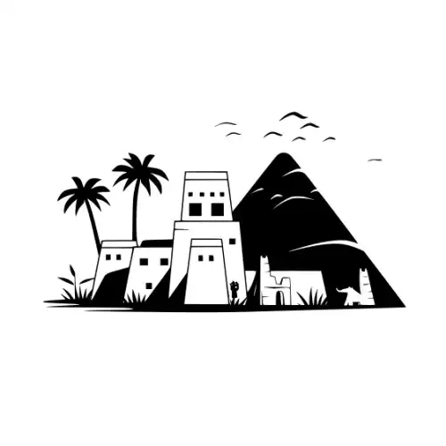 Ancient Ruins Silhouette SVG Design | SVG Files for Cricut & Print