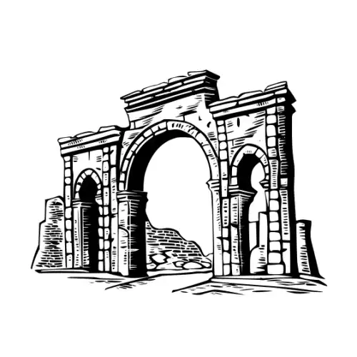 Ancient Ruins Silhouette SVG Design | SVG Files for Cricut & Print