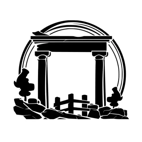 Ancient Ruins Silhouette SVG Design | SVG Files for Cricut & Print