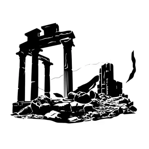 Ancient Ruins Silhouette SVG Design | SVG Files for Cricut & Print
