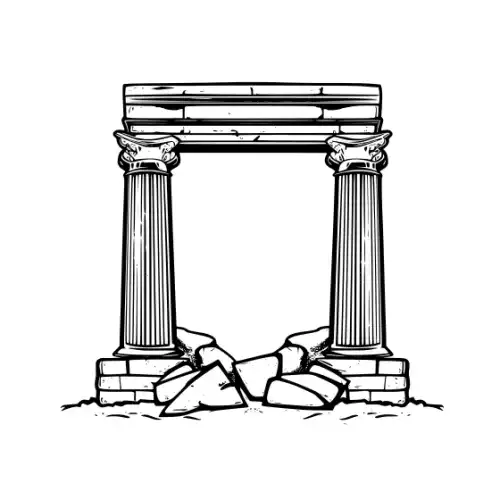 Ancient Ruins Silhouette SVG Design | SVG Files for Cricut & Print