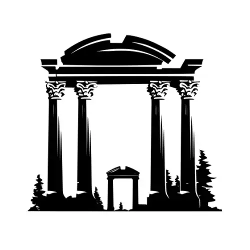 Ancient Ruins Silhouette SVG Design | SVG Files for Cricut & Print