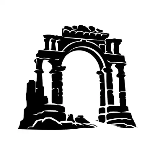 Ancient Ruins Silhouette SVG Design | SVG Files for Cricut & Print