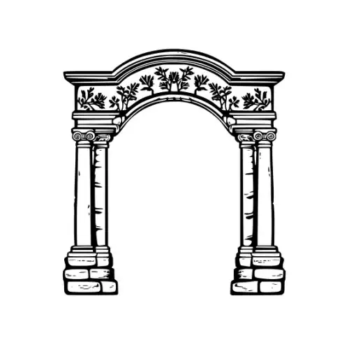 Ancient Ruins Silhouette SVG Design | SVG Files for Cricut & Print