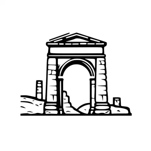 Ancient Ruins Silhouette SVG Design | SVG Files for Cricut & Print