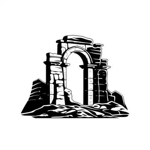Ancient Ruins Silhouette SVG Design | SVG Files for Cricut & Print