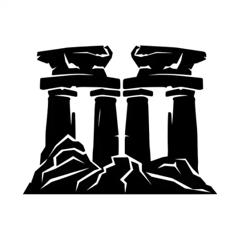 Ancient Ruins Silhouette SVG Design | SVG Files for Cricut & Print