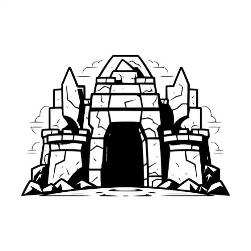 Ancient Ruins Silhouette SVG Design | SVG Files for Cricut & Print