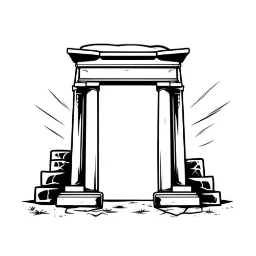 Ancient Ruins Silhouette SVG Design | SVG Files for Cricut & Print