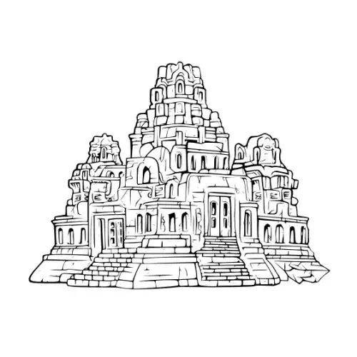 Ancient Ruins Silhouette SVG Design | SVG Files for Cricut & Print
