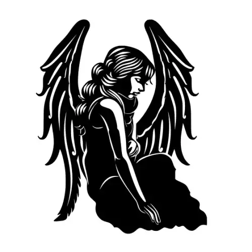 Angel Silhouette SVG Design | SVG Files for Cricut & Print