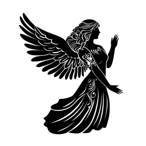 Angel Silhouette SVG Design | SVG Files for Cricut & Print