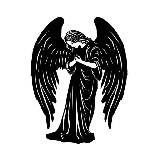 Angel Silhouette SVG Design | SVG Files for Cricut & Print