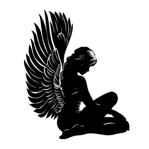 Angel Silhouette SVG Design | SVG Files for Cricut & Print