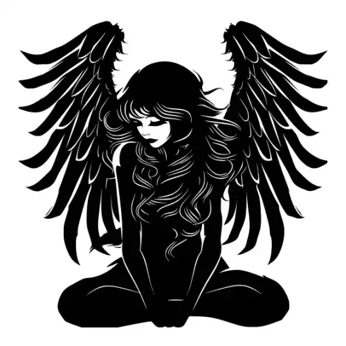 Angel Silhouette SVG Design | SVG Files for Cricut & Print