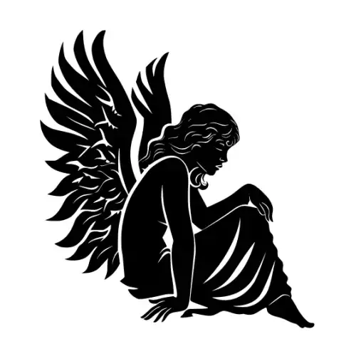 Angel Silhouette SVG Design | SVG Files for Cricut & Print