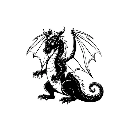 Angry Dragon Silhouette SVG Design | SVG Files for Cricut & Print