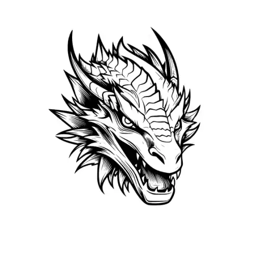 Angry Dragon Silhouette SVG Design | SVG Files for Cricut & Print