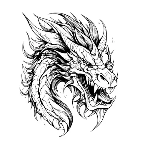 Angry Dragon Silhouette SVG Design | SVG Files for Cricut & Print