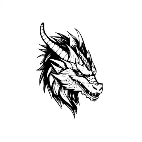 Angry Dragon Silhouette SVG Design | SVG Files for Cricut & Print