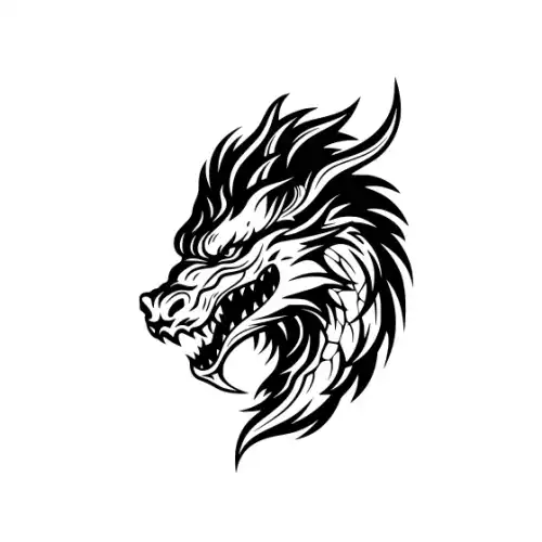Angry Dragon Silhouette SVG Design | SVG Files for Cricut & Print