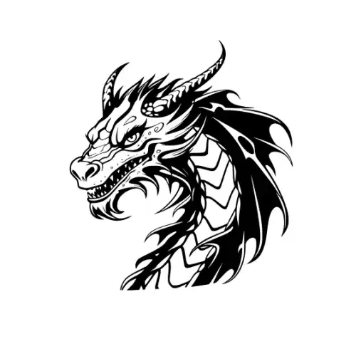 Angry Dragon Silhouette SVG Design | SVG Files for Cricut & Print