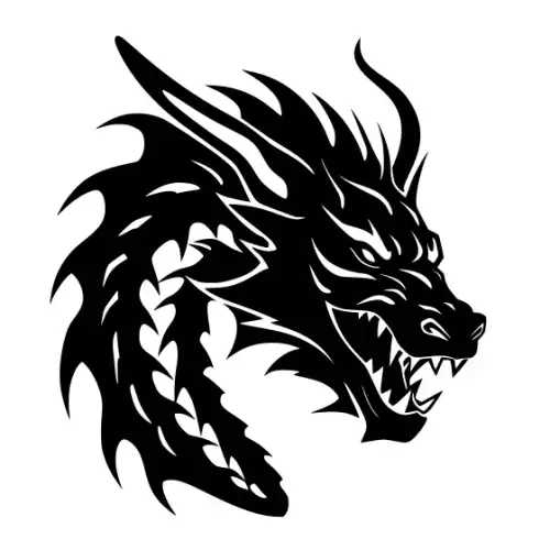 Angry Dragon Silhouette SVG Design | SVG Files for Cricut & Print
