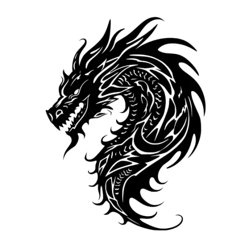 Angry Dragon Silhouette SVG Design | SVG Files for Cricut & Print
