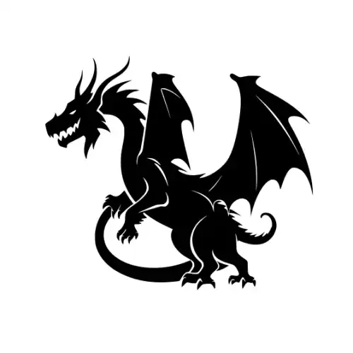 Angry Dragon Silhouette SVG Design | SVG Files for Cricut & Print