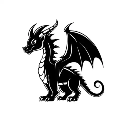 Angry Dragon Silhouette SVG Design | SVG Files for Cricut & Print